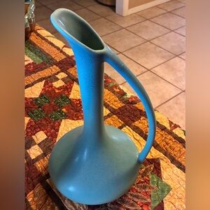 Early Vintage Van Briggle Art Pottery  Pitcher – 11.5 Matte Turquoise ewer urn